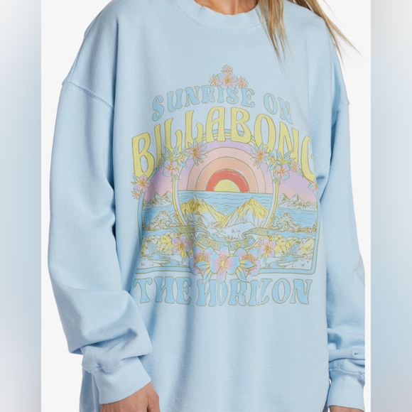 NWT Billabong Ride In Oversized Crewneck Sweatshirt M - Picture 4 of 10